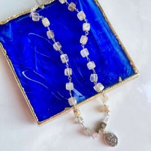 Druzy, Rutilated Quartz, Sterling Chain Necklace