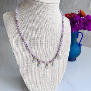 Chalcedony, Kunzite Necklace
