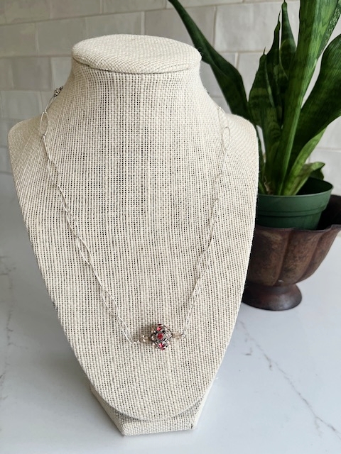 Austrian Crystal, Sterling Chain Necklace