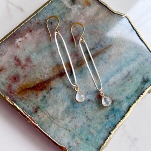 Moonstone, Sterling Oval Earring