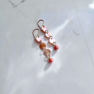 Mother-of-Pearl, Pink Opal Earring