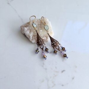 Art Deco Bronze Chandelier Earring