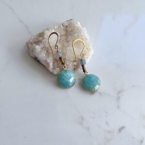 Amazonite, Labradorite, Earring