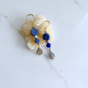 Labradorite, Lapis, Turquoise Earring